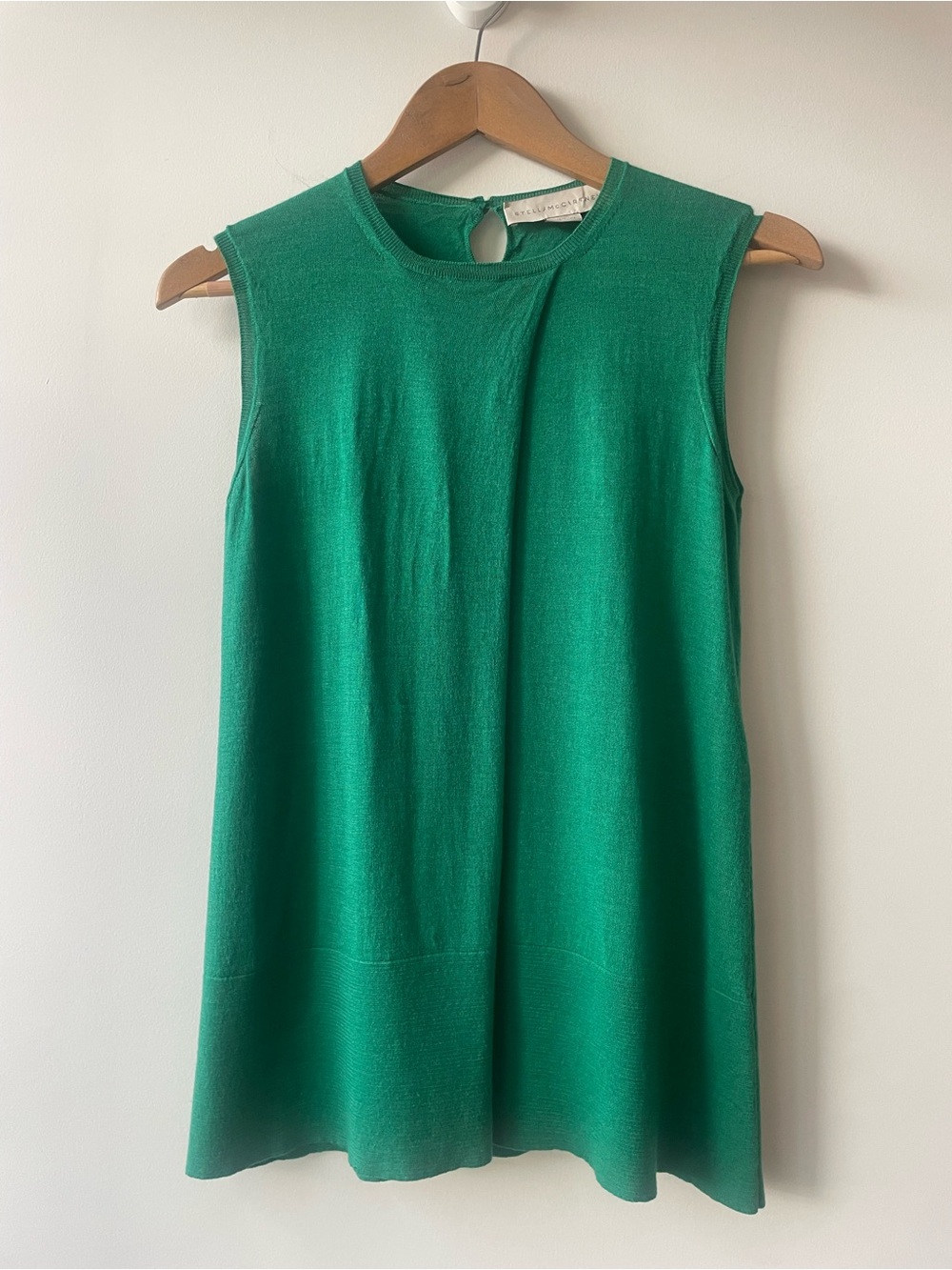 Stella McCartney Green Sleeveless Virgin Wool & Silk  Tunic Top - women’s 40